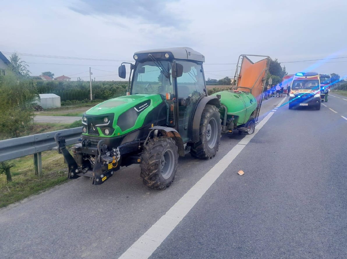 Dachowanie po zderzeniu z ciągnikiem